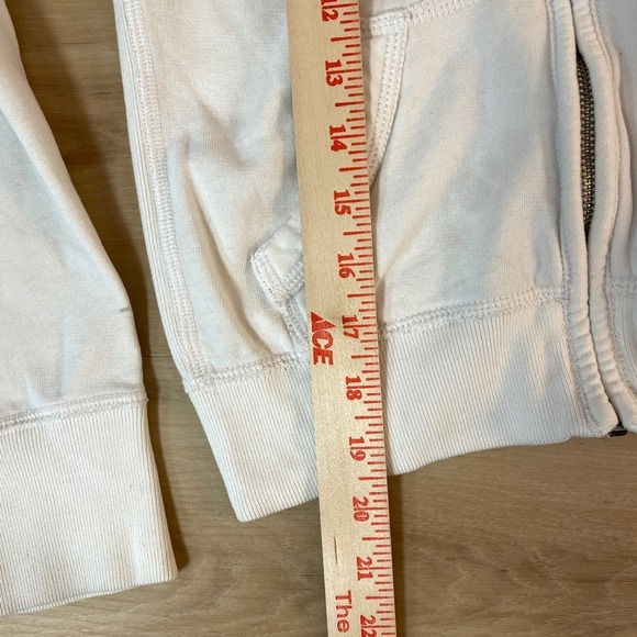 Abercrombie & Fitch White Full Zip Hoodie Sweatshirt A&F Football 1892 Large - Picture 6 of 14